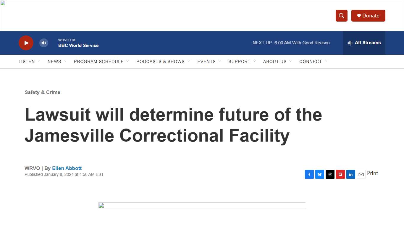 Lawsuit will determine future of the Jamesville Correctional Facility WRVO Public Media